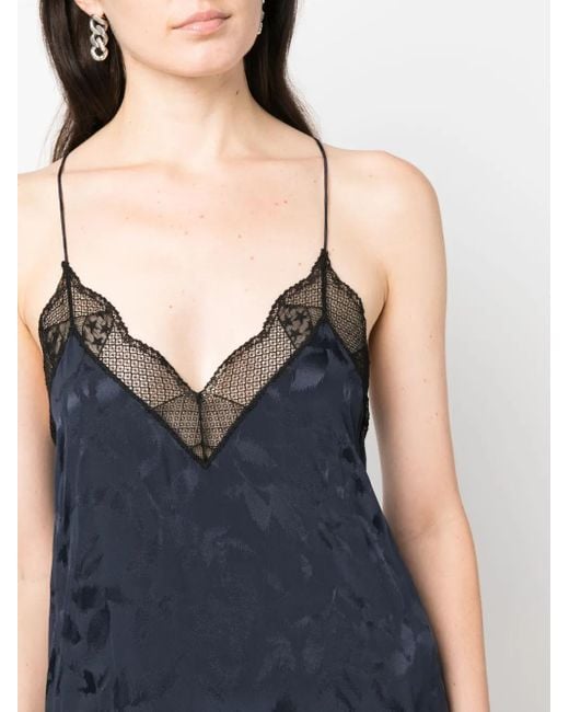 Zadig & Voltaire Blue Risty Silk Midi Dress