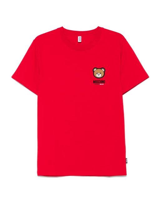 メンズ Moschino ロゴ Tシャツ Red