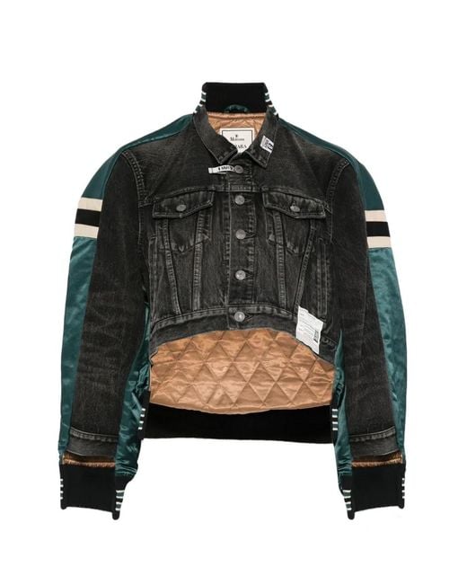 Maison Mihara Yasuhiro Black Hybrid Denim-Panel Jacket