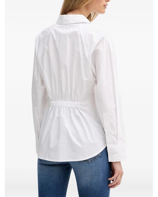 DKNY White Elasticated-Waist Buttoned Shirt