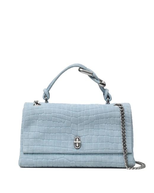 Marc Jacobs Blue The Suede Croc Dual-Chain Shoulder Bag