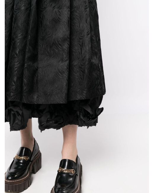 Comme des Garçons Black Wave-pattern A-line Skirt