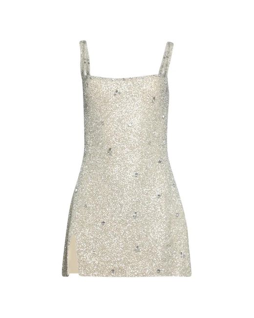 Clio Peppiatt White Crystal-Embellished Slit-Front Mini Dress