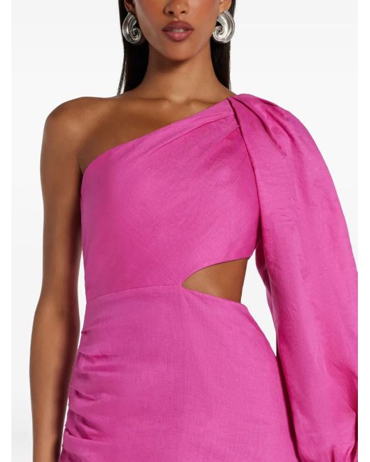 No Pise La Grama Pink Fringe-Detailing Midi Dress