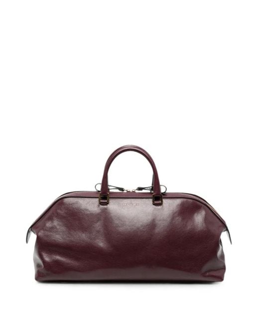 Alberta Ferretti Purple Leather Tote Bag