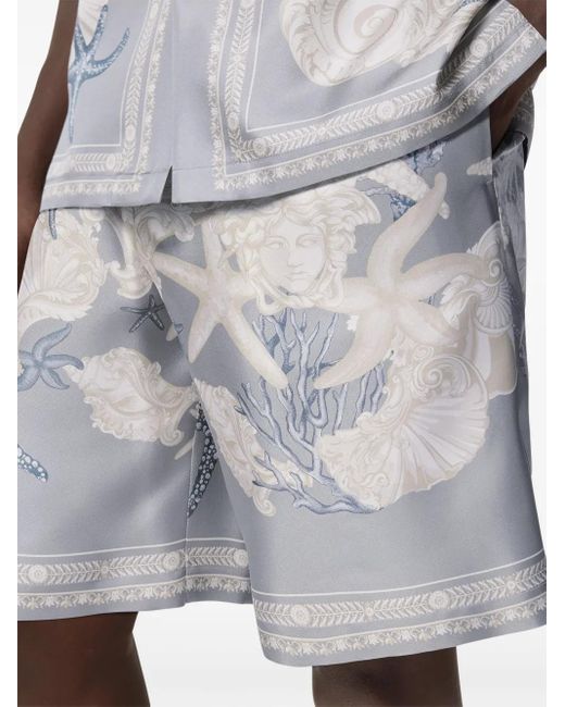 Versace Blue Holiday Mini Shorts for men