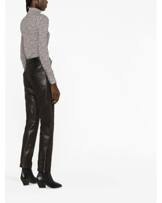 Saint Laurent Brown Leopard Turtleneck Jumper