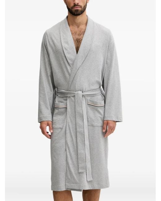 Boss Gray Bm Long-Sleeve Dressing Gown for men