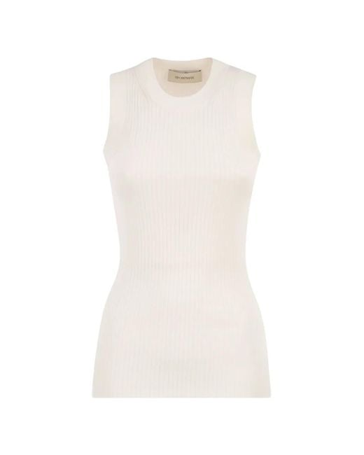 Sportmax White Tione Ribbed Top