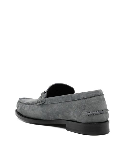 Versace Gray Medusa '95 Leather Loafers for men