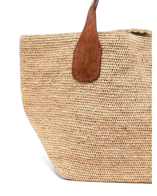 IBELIV Natural Tokyo Ii Raffia Handle Tote Bag