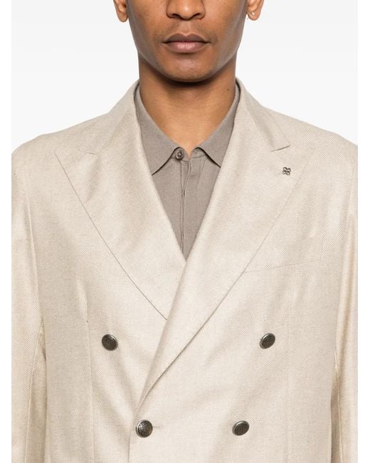 Tagliatore White Double-Breasted Blazer for men
