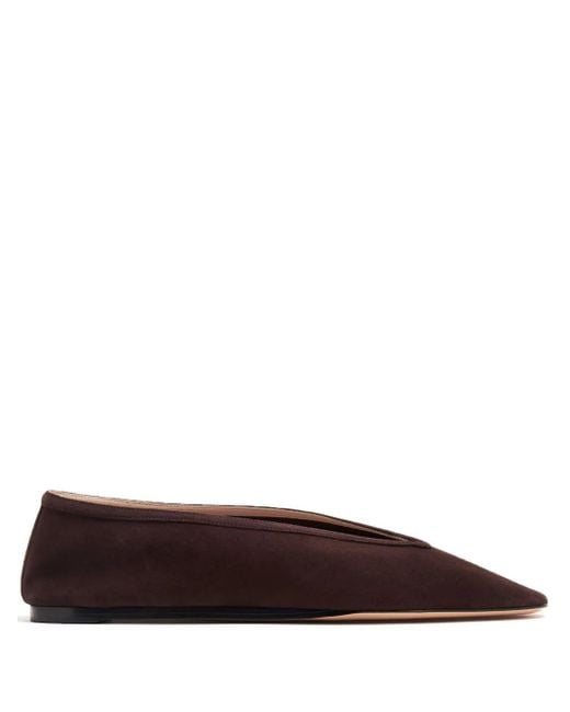 Le Monde Beryl Brown Luna Suede Ballerina Shoes
