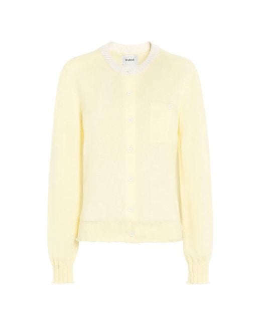 Barrie White Ribbed Detailing Cardigan