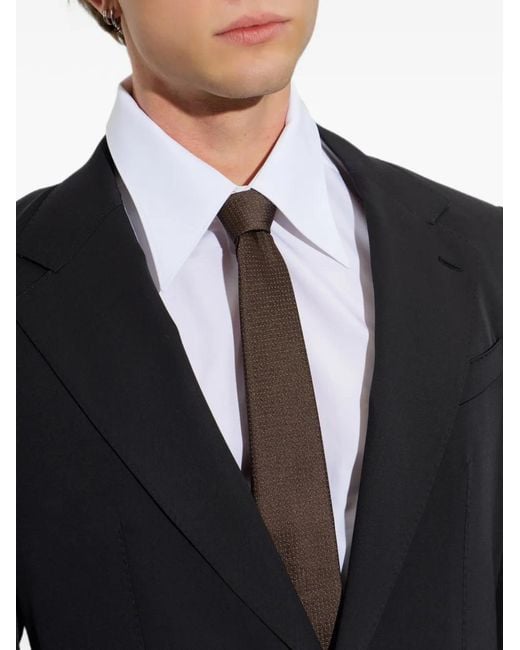 Giorgio Armani Brown Micro-Pattern Tie for men