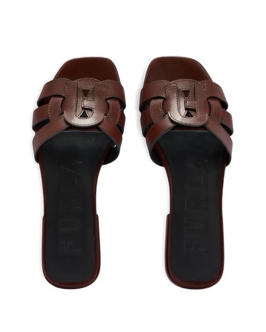 Furla Brown Summer Leather Sandals