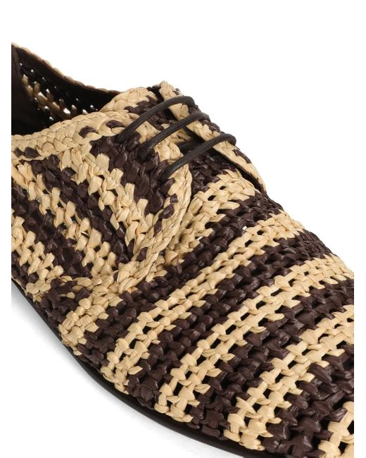 Dolce & Gabbana Brown Woven Derby Shoes for men