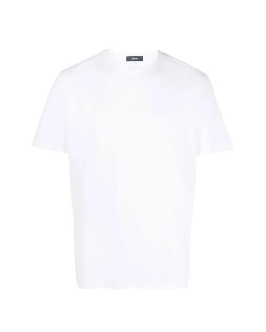 Herno White Logo-Plaque T-Shirt for men
