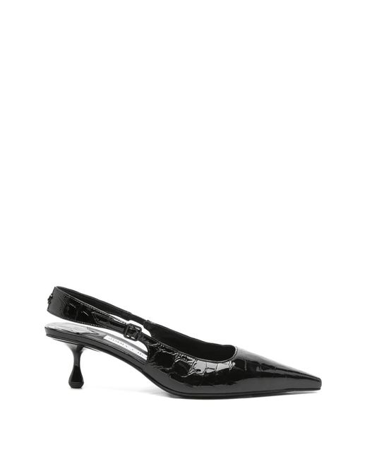 Jimmy Choo Black Amel Pointed Croc-Effect Slingback Pumps