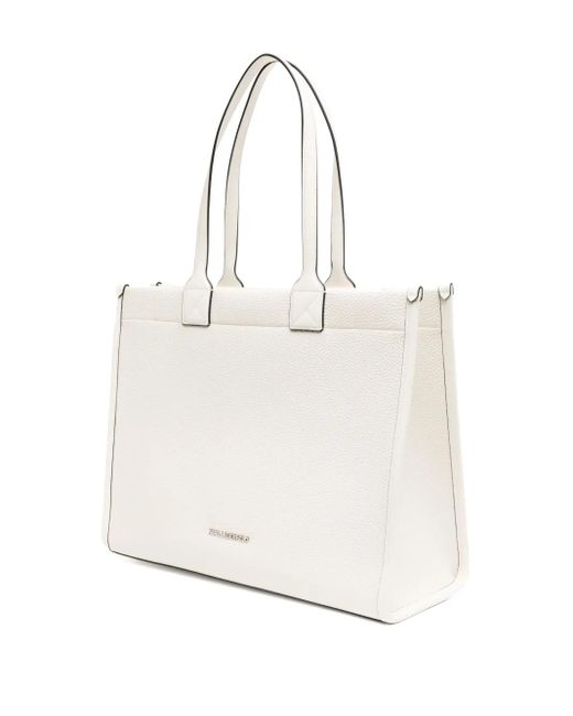 Karl Lagerfeld White Large Skuare Tote Bag