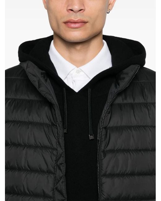 HUGO Black Logo-Print Padded Jacket for men