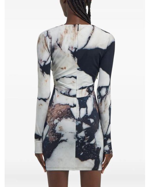 Abito Corto Con Scollo A V di Roberto Cavalli in Gray