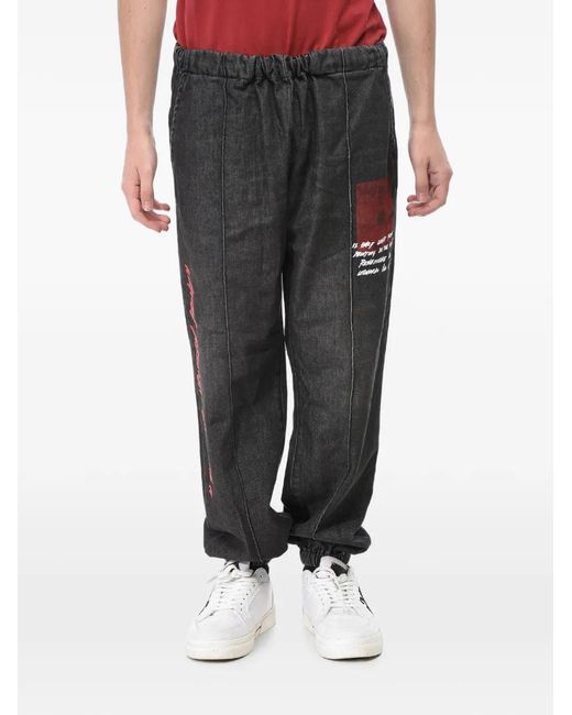 Off-White c/o Virgil Abloh Black Logo-Print Track Trousers for men