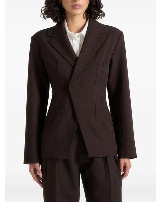 Manière De Voir Black Beatrice Tailored Cinched Blazer