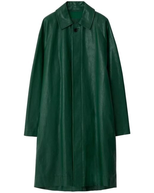Burberry Leren Mantel in het Green
