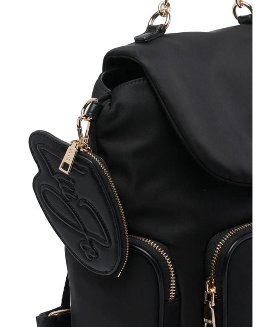 Liu Jo Black Nylon Backpack With Coin Purse