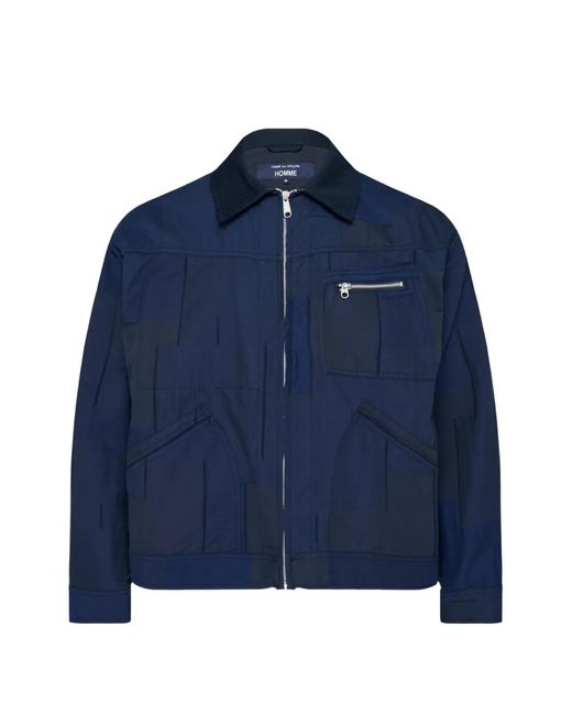 Comme des Garçons Blue Multi-Pocket Patchwork Overshirt for men