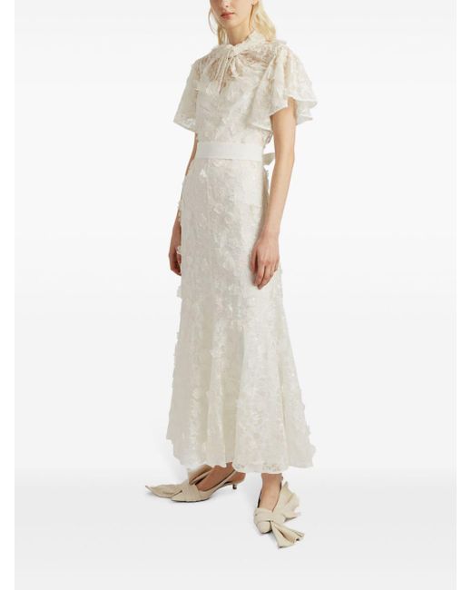 Erdem White Celestina Kleid aus Cutwork-Organza