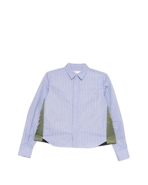Sacai Blue Striped Twill Shirt