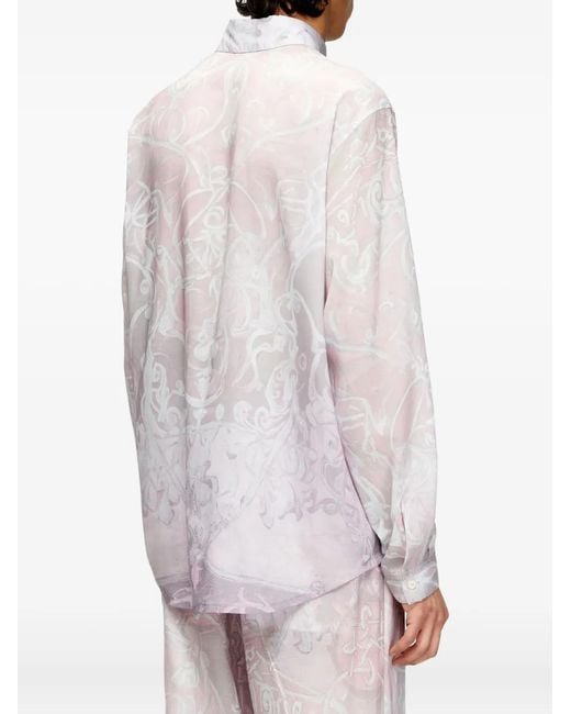 DIESEL White S-Simply-A-Ajfw Graphic-Printed Shirt
