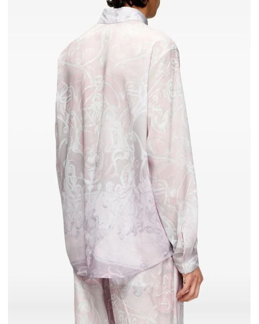 DIESEL White S-Simply-A-Ajfw Graphic-Printed Shirt