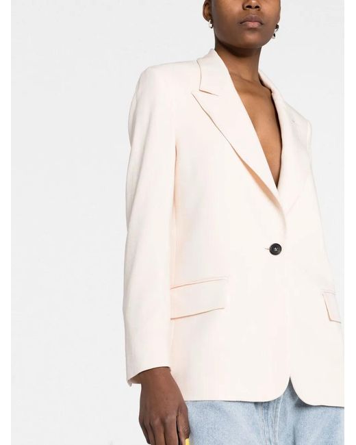 MSGM Natural Single-button Blazer