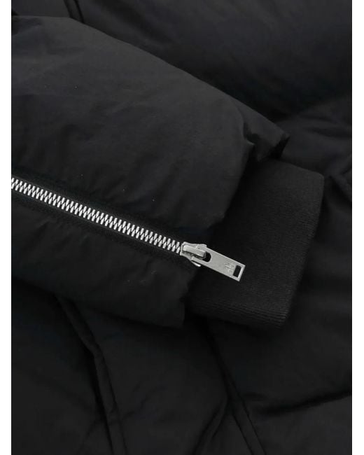 Moose Knuckles Black High-Collar Quilted Down Jacket for men