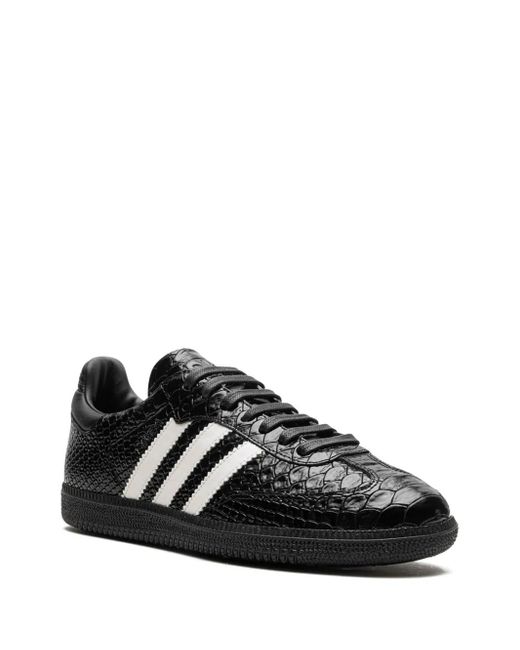 Adidas Black Crocodile-Effect Leather Sneakers