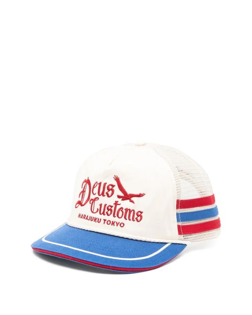 Deus Ex Machina White Beep-Beep Embroidered Trucker Hat for men