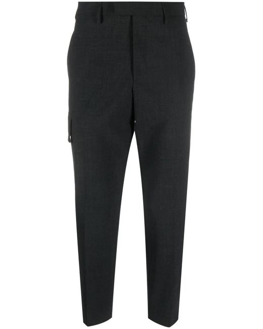 Neil Barrett Black Cropped Tapered-Leg Trousers for men