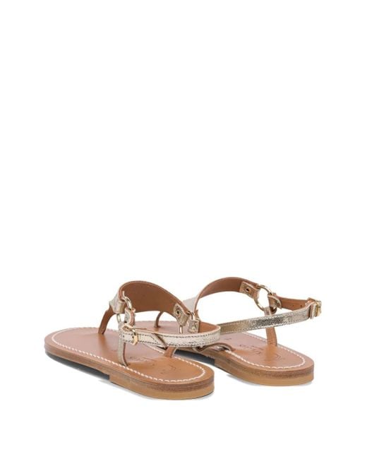 K. Jacques Brown Leather Thong Sandals