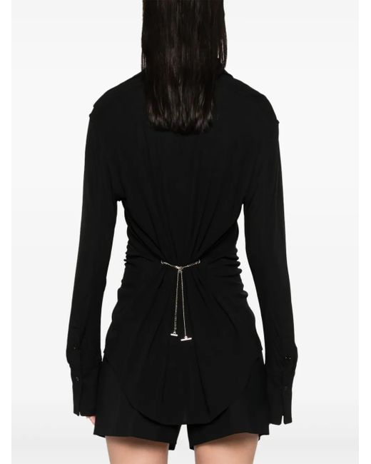 McQueen Black Chain-Link Detail Blouse