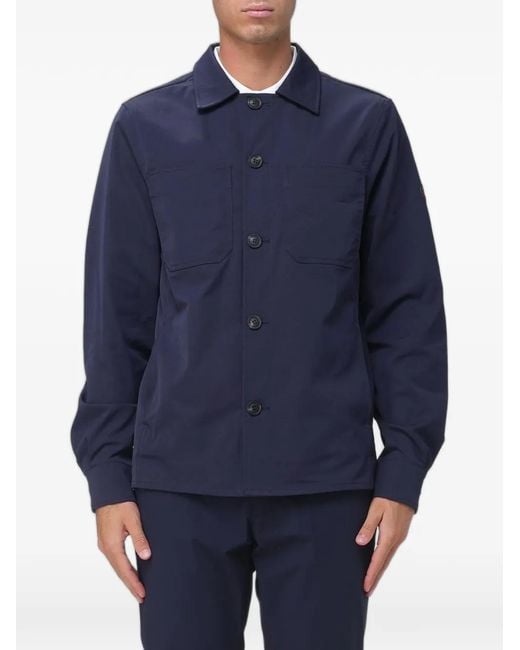 Save The Duck Blue Button-Up Single-Breasted Coat for men