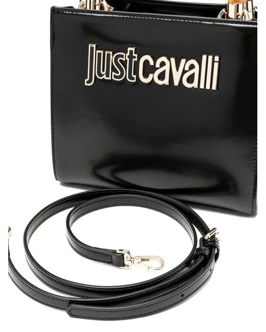 Just Cavalli Black Sac Cabas À Détail De Logo