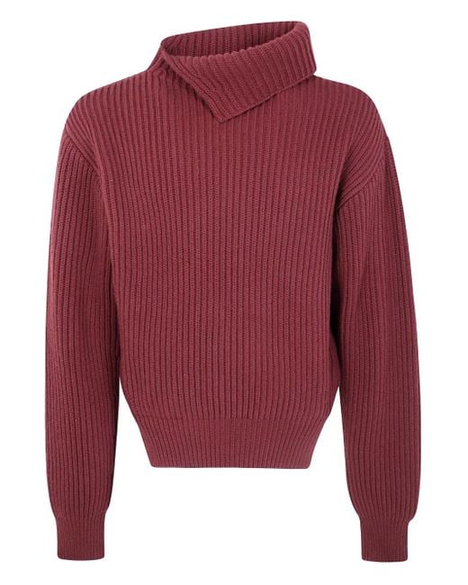 Maglione A Collo Alto di Jil Sander in Red da Uomo