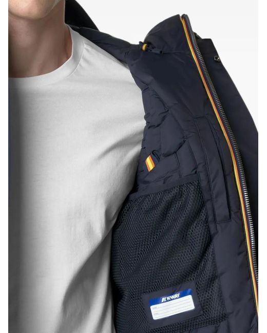 K-Way Blue Hooded Zip-Up Jacket for men