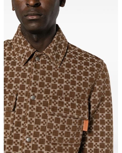 Giacca-camicia con monogramma di Sandro in Brown da Uomo