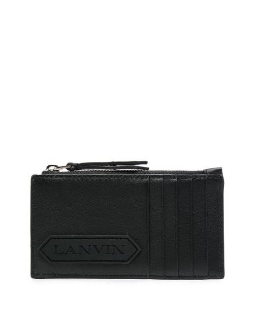 Lanvin Black Signature Leather Card Holder for men