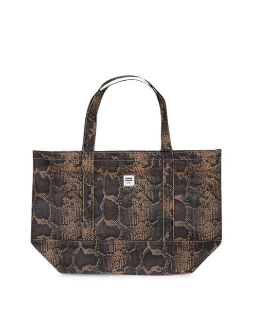 Opening Ceremony Black Animal-Print Mesh Tote Bag for men