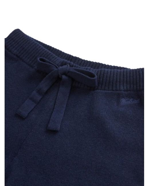 Woolrich Blue Drawstring-Waist Straight Trousers